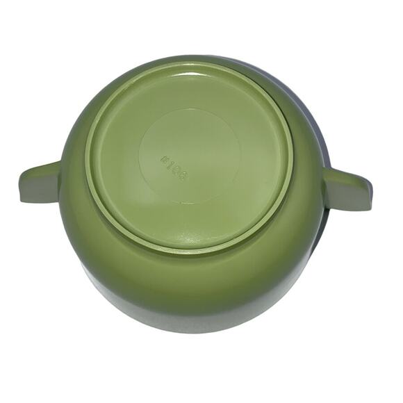 Vintage Melamine 7-Pc Set Avocado Green Cups (#108) Bowl (#106) Creamer (#107) - Picture 8 of 10